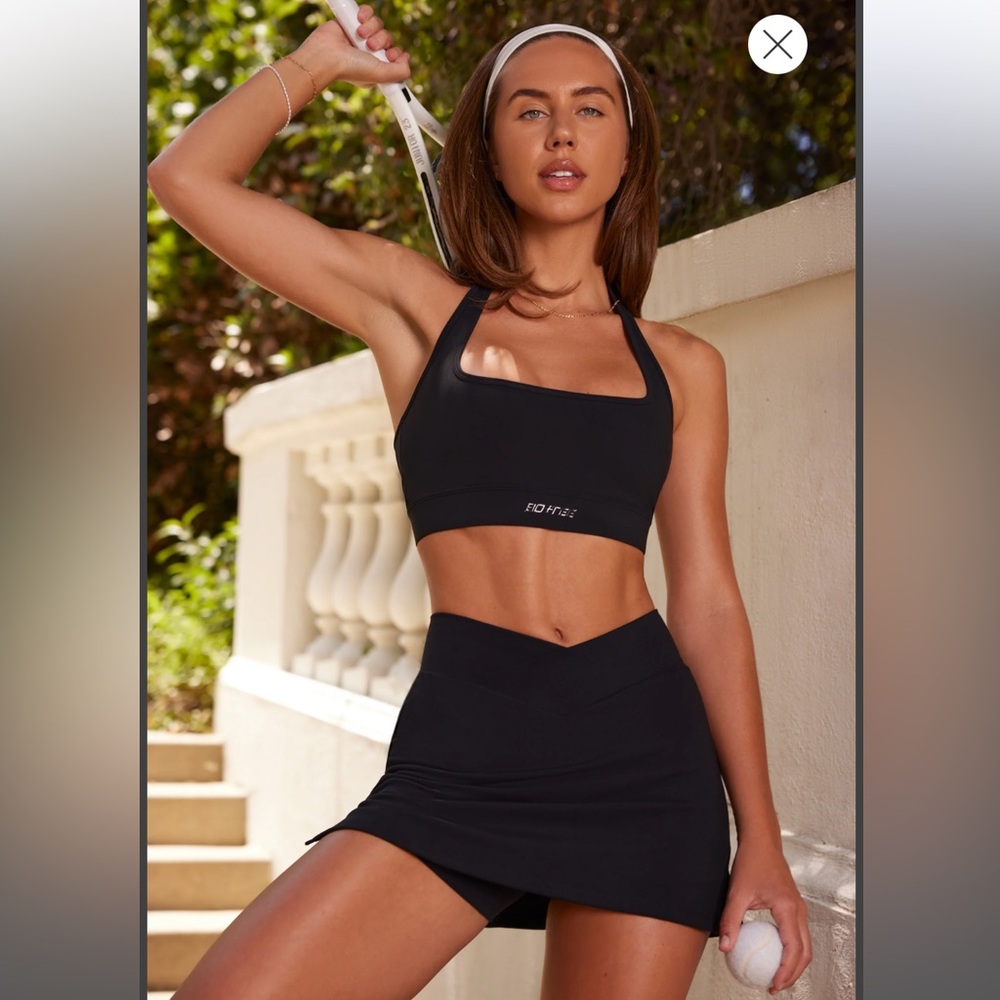 Bo+Tee Halter Crop Top & Mini Skort Set